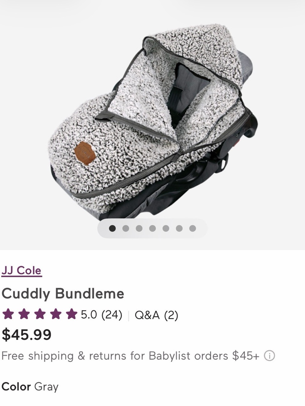 JJ Cole Gray Sherpa Cuddly Bundleme Footmuff